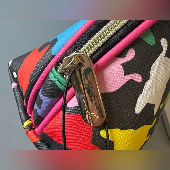 French bull Colorful Dog Print dome shaped Cosmetic Bag - Picture 3 of 4